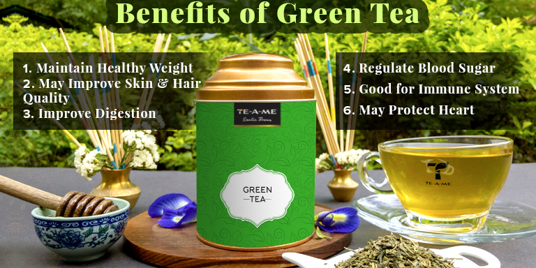 Enjoy Benefits of Green Tea in a Well Designed Tin Container | TE-A-ME