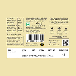 Kashmiri Kahwa Tea Tin 50gms