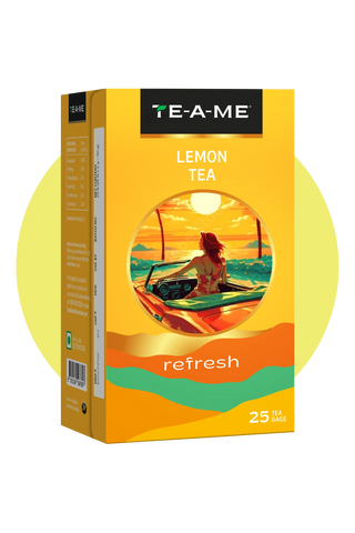 teame black tea with lemon