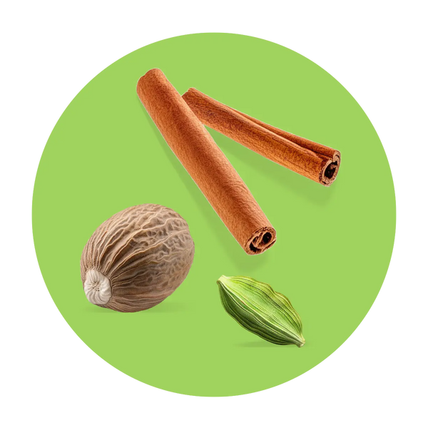 Nutmeg. Cinnamon. Cardamom